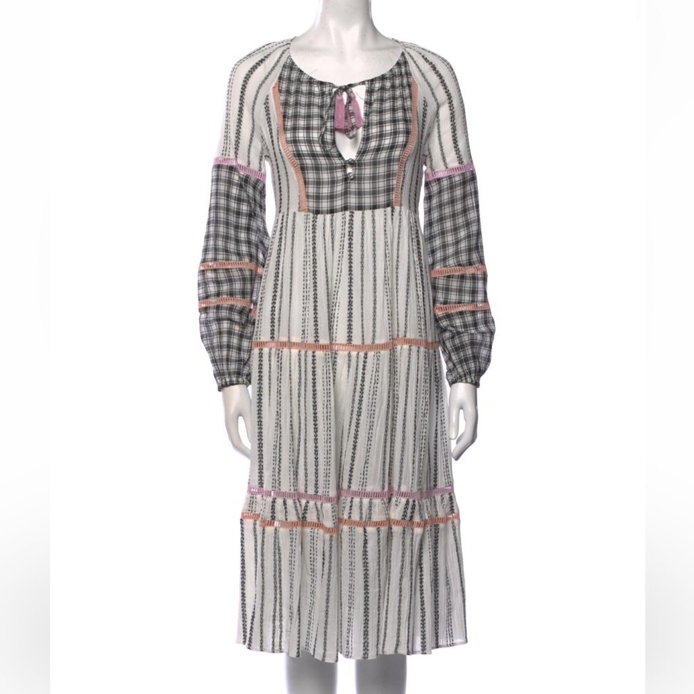 Veronica Beard Dress Eileen Checked Midi Black White Dress XS - Picture 3 of 5